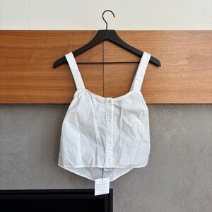 NWT THE SHIRT ROCHELLE BEHRENS WHITE TOP, SIZE L